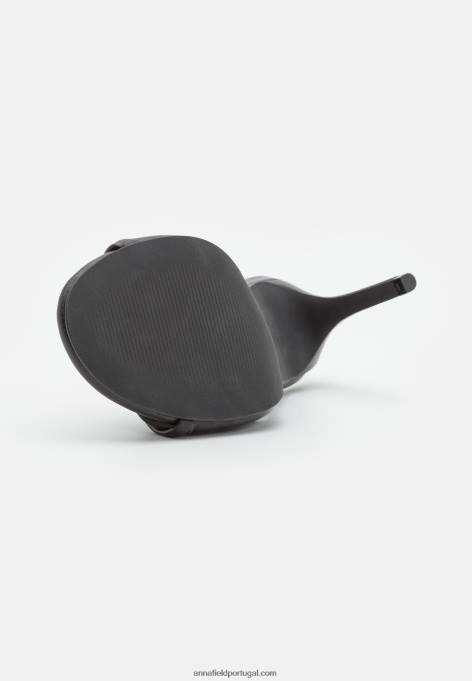 mulheres sandália salto alto couro preta F4BZ0D1265 Anna Field