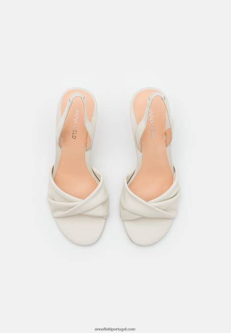 mulheres sandália salto alto em couro branco F4BZ0D1277 Anna Field