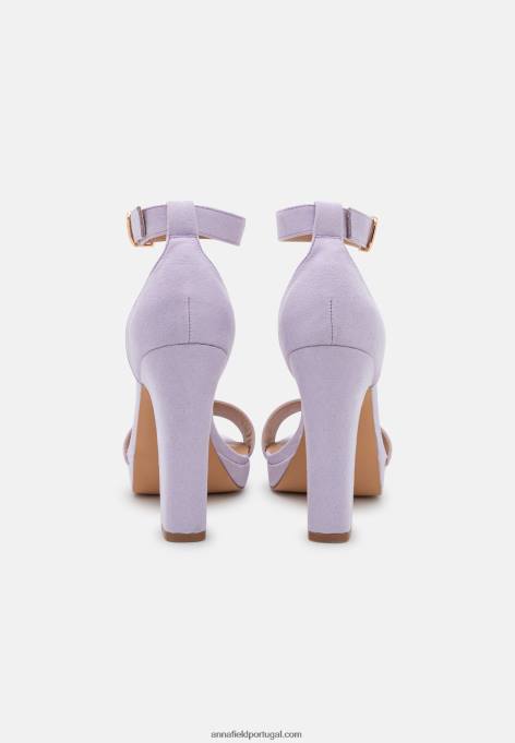 mulheres sandália salto alto lilás F4BZ0D1574 Anna Field