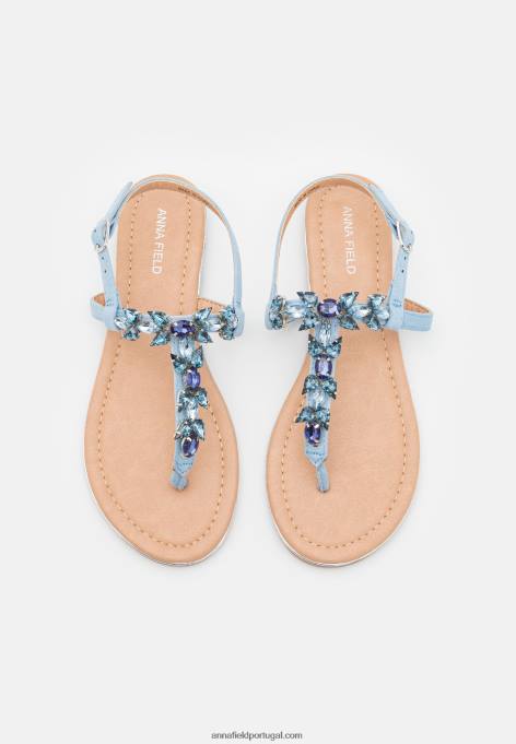 mulheres sandália t-bar azul claro F4BZ0D1533 Anna Field