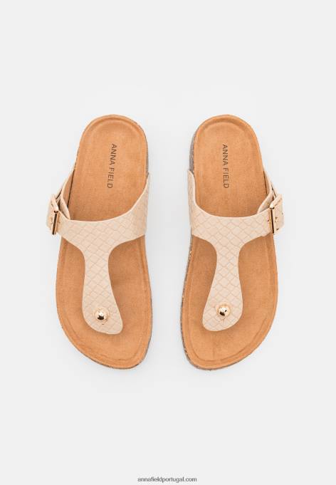 mulheres sandália t-bar bege F4BZ0D1539 Anna Field