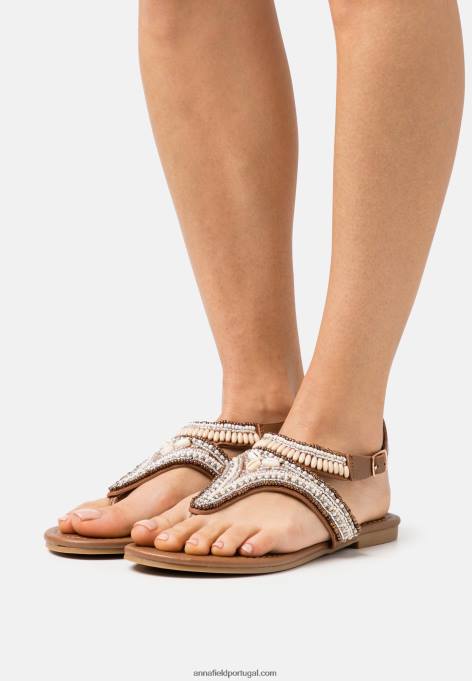 mulheres sandália t-bar bege F4BZ0D1540 Anna Field