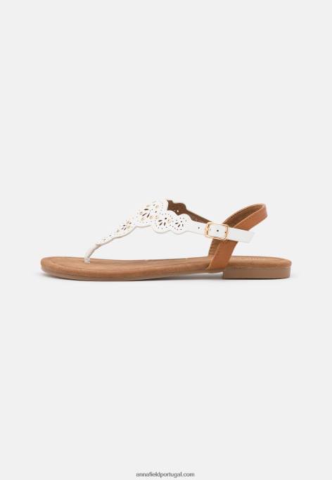 mulheres sandália t-bar branca F4BZ0D1496 Anna Field