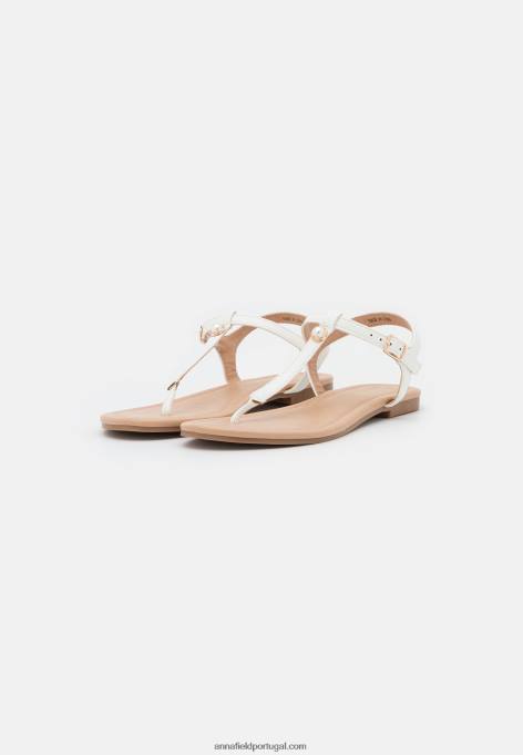 mulheres sandália t-bar branca F4BZ0D1505 Anna Field