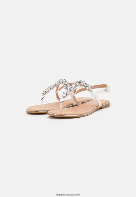 mulheres sandália t-bar branca F4BZ0D1528 Anna Field