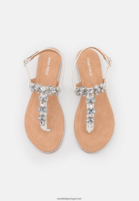 mulheres sandália t-bar branca F4BZ0D1528 Anna Field