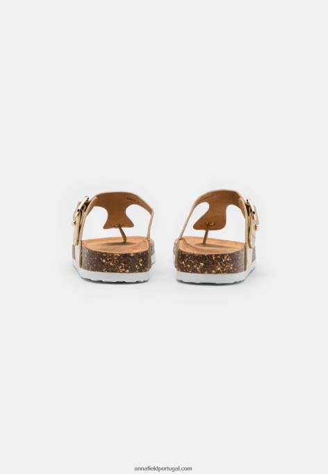 mulheres sandália t-bar caqui F4BZ0D1543 Anna Field