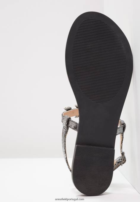 mulheres sandália t-bar cinza escuro F4BZ0D1542 Anna Field