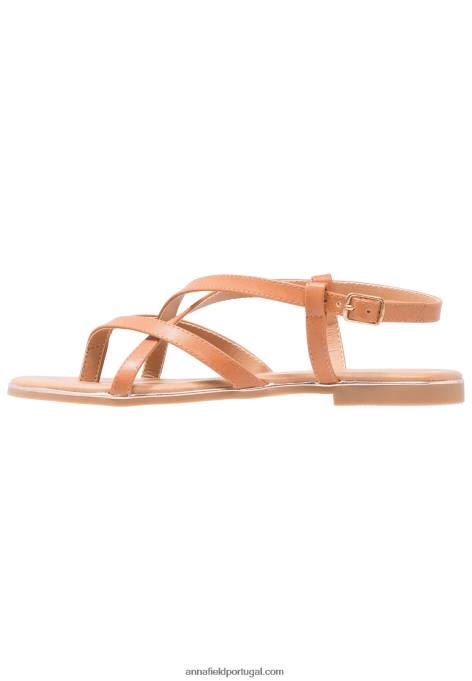 mulheres sandália t-bar conhaque F4BZ0D1508 Anna Field