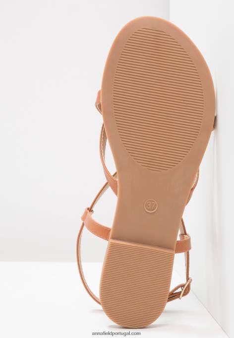 mulheres sandália t-bar conhaque F4BZ0D1508 Anna Field