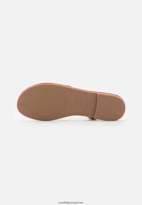 mulheres sandália t-bar conhaque F4BZ0D1527 Anna Field