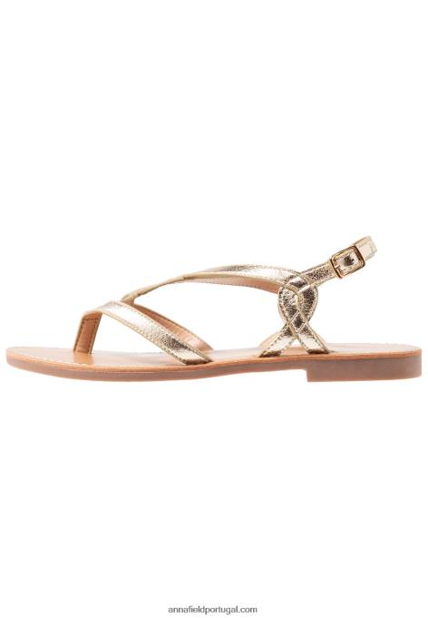 mulheres sandália t-bar dourada F4BZ0D1499 Anna Field