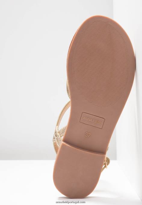 mulheres sandália t-bar dourada F4BZ0D1499 Anna Field