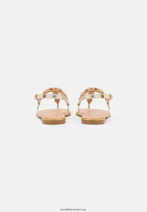 mulheres sandália t-bar dourada F4BZ0D1517 Anna Field