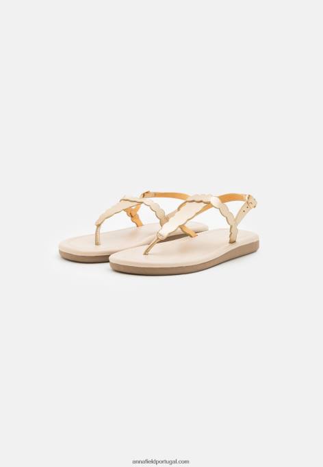 mulheres sandália t-bar dourada F4BZ0D1518 Anna Field