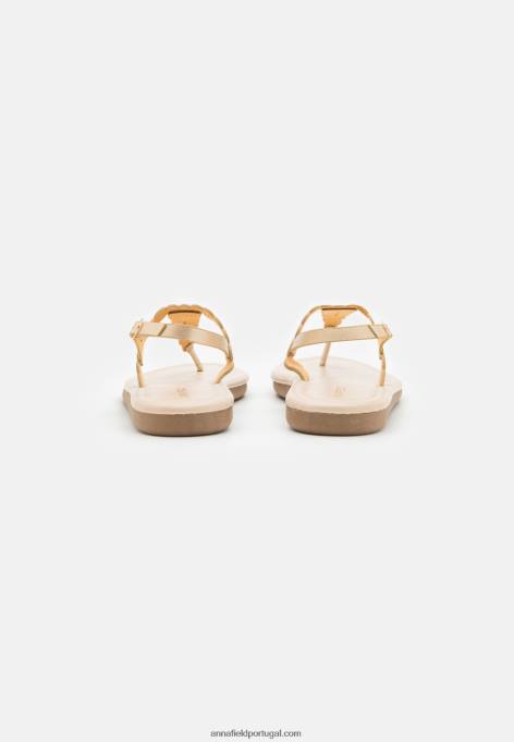 mulheres sandália t-bar dourada F4BZ0D1518 Anna Field