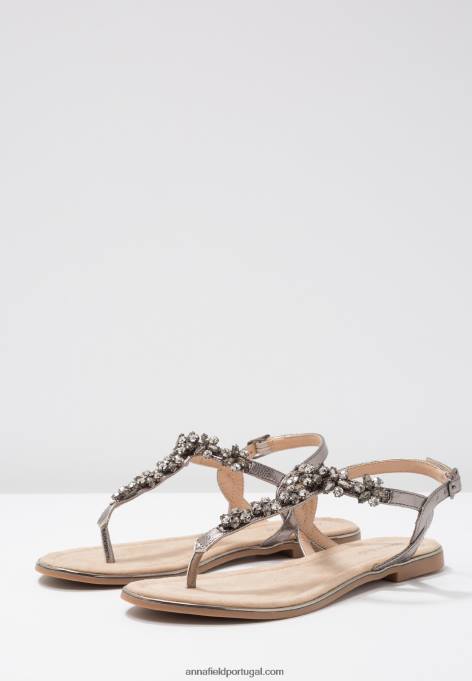 mulheres sandália t-bar gunmetall F4BZ0D1515 Anna Field