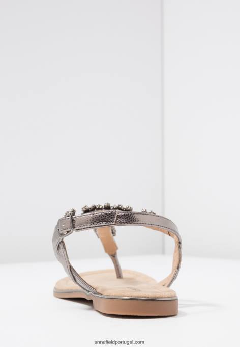 mulheres sandália t-bar gunmetall F4BZ0D1515 Anna Field