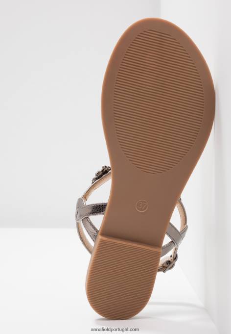 mulheres sandália t-bar gunmetall F4BZ0D1515 Anna Field