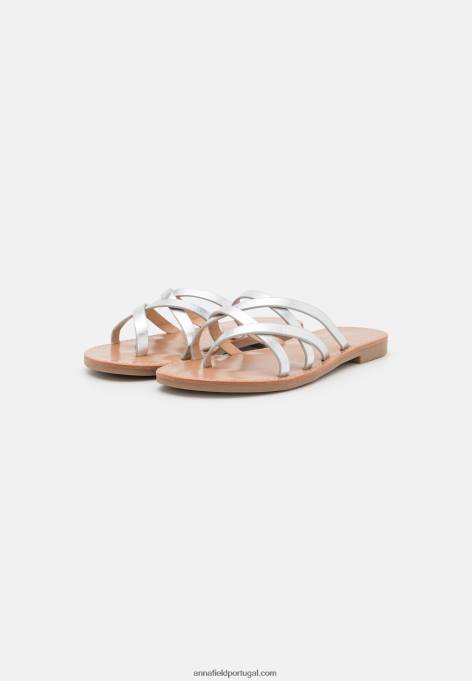 mulheres sandália t-bar prata F4BZ0D1546 Anna Field