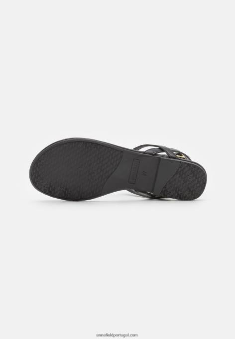 mulheres sandália t-bar preta F4BZ0D1516 Anna Field