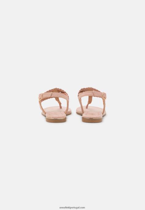 mulheres sandália t-bar rosa dourada F4BZ0D1520 Anna Field