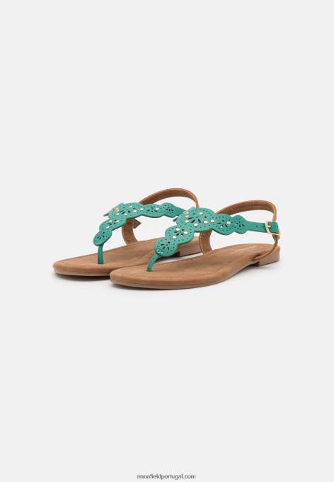 mulheres sandália t-bar turquesa F4BZ0D1502 Anna Field