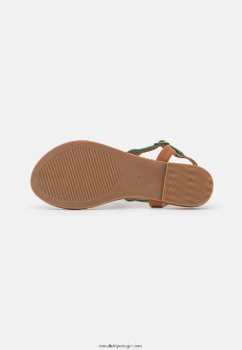 mulheres sandália t-bar turquesa F4BZ0D1502 Anna Field