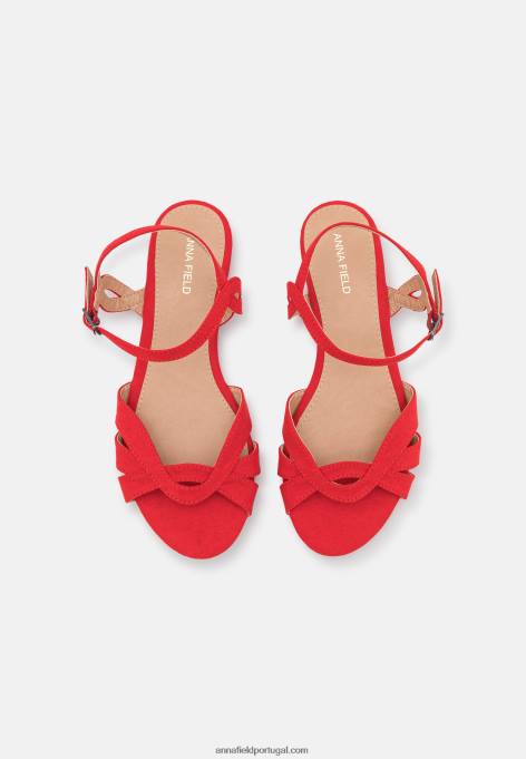 mulheres sandália vermelha F4BZ0D1311 Anna Field