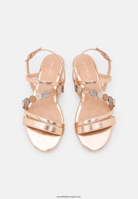 mulheres sandálias cor de ouro rosa F4BZ0D1313 Anna Field