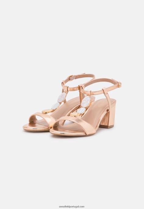 mulheres sandálias cor de ouro rosa F4BZ0D1345 Anna Field