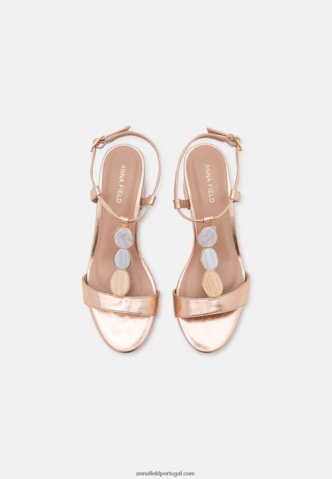 mulheres sandálias cor de ouro rosa F4BZ0D1345 Anna Field