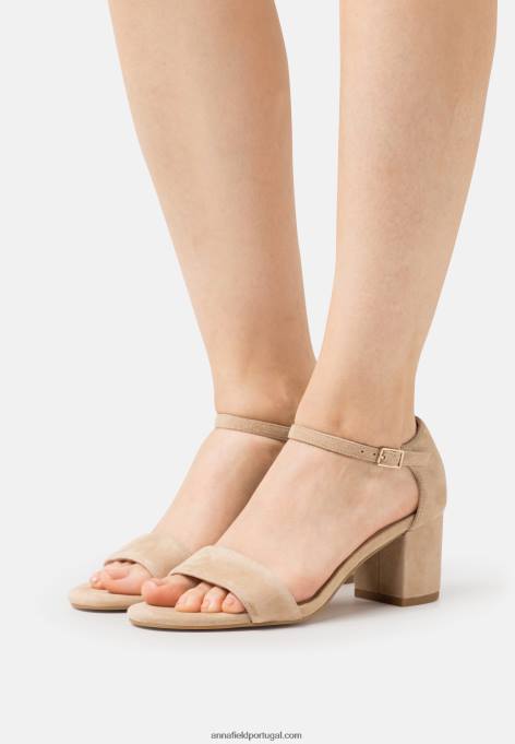 mulheres sandálias de couro bege F4BZ0D1355 Anna Field