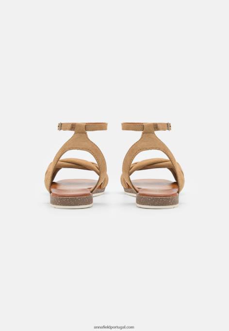 mulheres sandálias de couro bege F4BZ0D1357 Anna Field