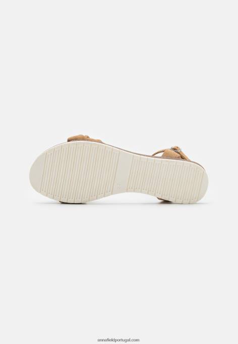 mulheres sandálias de couro bege F4BZ0D1357 Anna Field