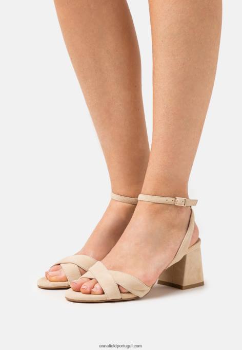mulheres sandálias de couro bege F4BZ0D1359 Anna Field