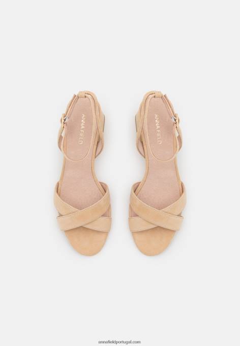 mulheres sandálias de couro bege F4BZ0D1359 Anna Field