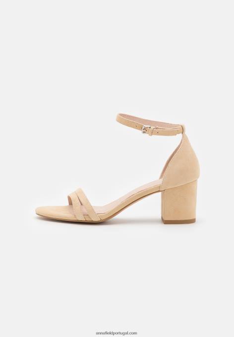 mulheres sandálias de couro bege F4BZ0D1366 Anna Field