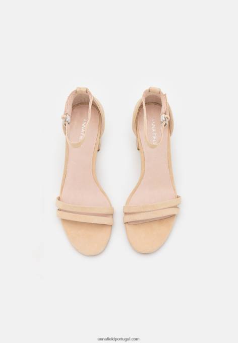 mulheres sandálias de couro bege F4BZ0D1366 Anna Field