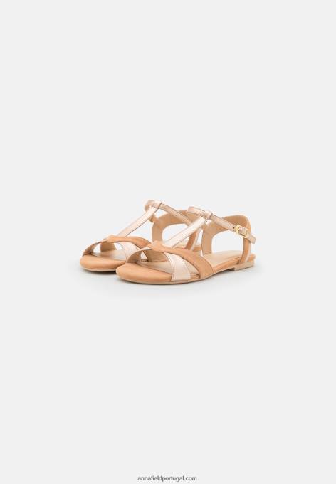 mulheres sandálias de couro bege F4BZ0D1385 Anna Field