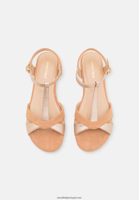 mulheres sandálias de couro bege F4BZ0D1385 Anna Field