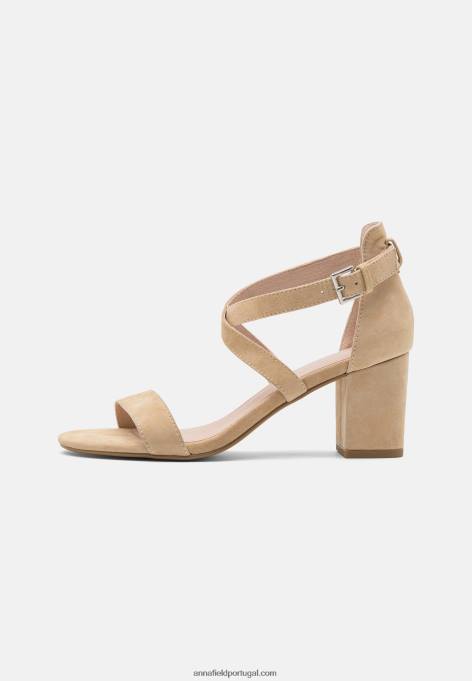 mulheres sandálias de couro bege F4BZ0D1433 Anna Field