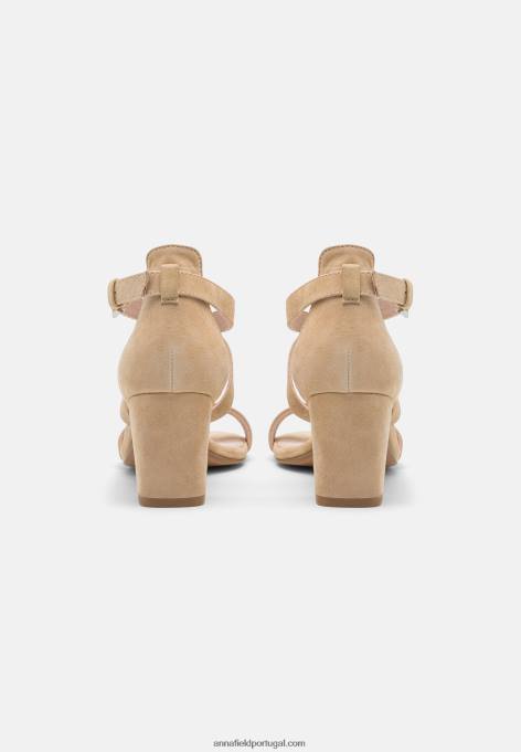 mulheres sandálias de couro bege F4BZ0D1433 Anna Field