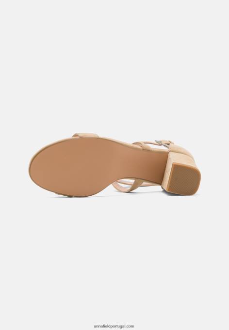 mulheres sandálias de couro bege F4BZ0D1433 Anna Field