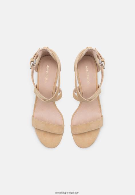 mulheres sandálias de couro bege F4BZ0D1433 Anna Field