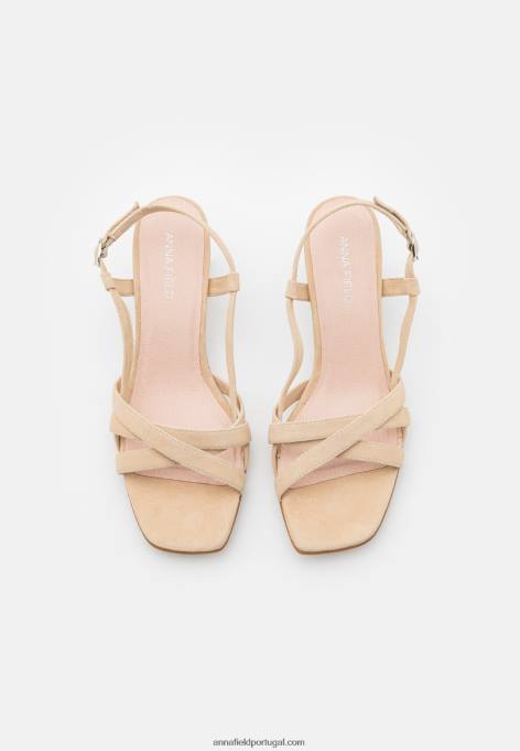 mulheres sandálias de couro bege F4BZ0D1446 Anna Field