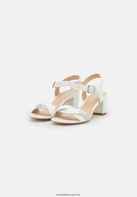 mulheres sandálias de couro branco F4BZ0D1367 Anna Field