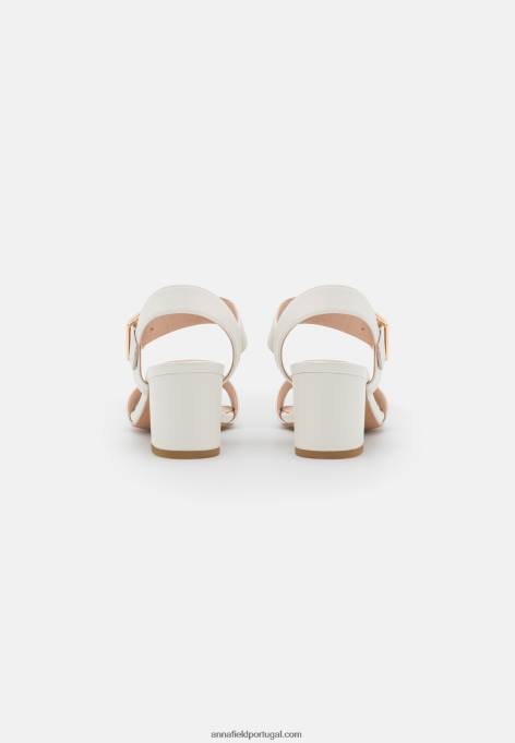 mulheres sandálias de couro branco F4BZ0D1383 Anna Field