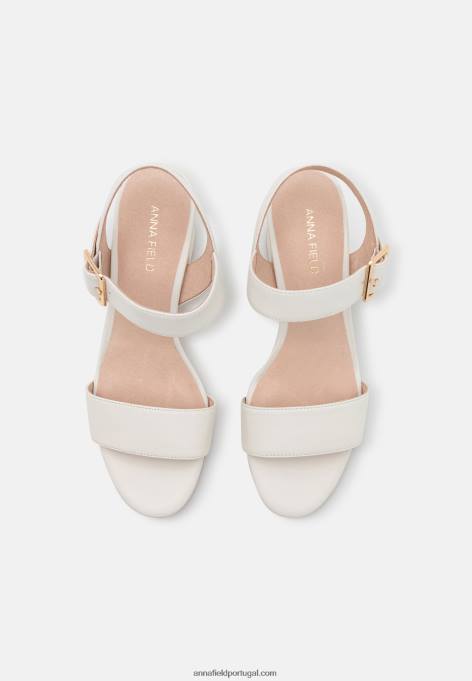 mulheres sandálias de couro branco F4BZ0D1383 Anna Field