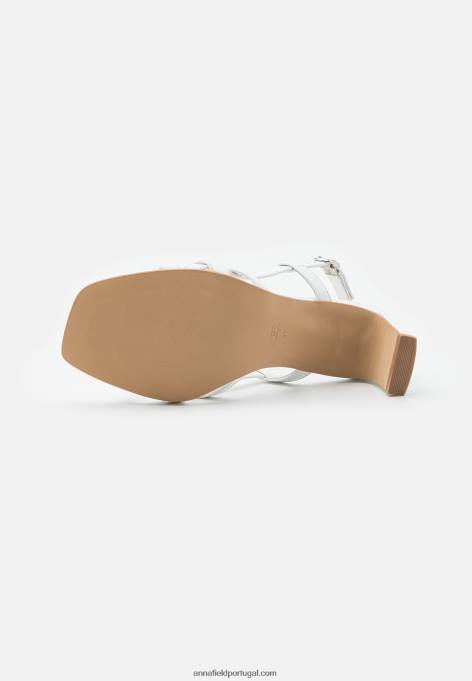 mulheres sandálias de couro branco F4BZ0D1405 Anna Field
